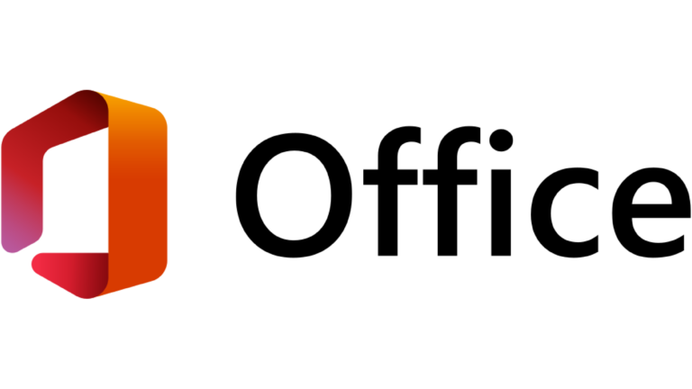 Logo de Microsoft Office avec une icône stylisée en orange et le texte "Microsoft Office" à droite.