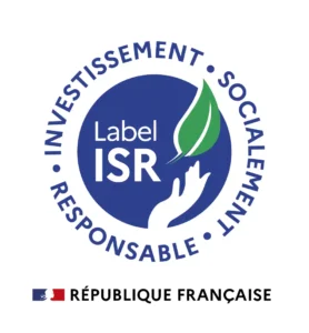 Logo du Label ISR, certification française pour des investissements socialement et écologiquement responsables.