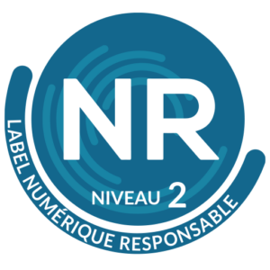 Logo du Label Numérique Responsable Niveau 2 pour un usage durable et éthique du numérique.